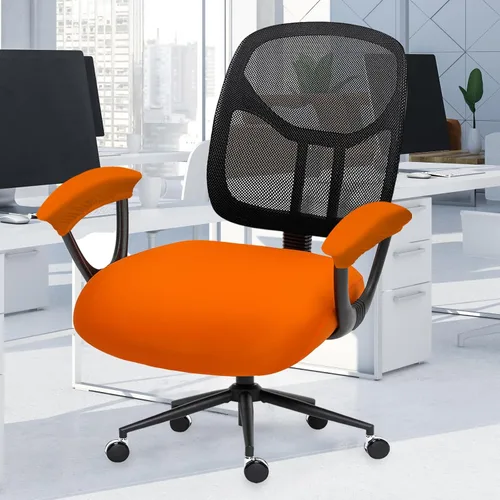 Vista 119 de Fundas elásticas resistentes al agua para sillas de computadora - Protectores lavables para respaldo giratorio y asiento para mascotas - Negro