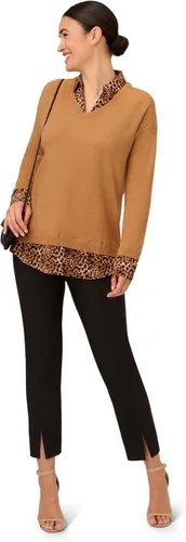 Vista 4 de Adrianna Papell Collar tejido estampado para mujer, color camello con guepardo básico, Camel con guepardo básico