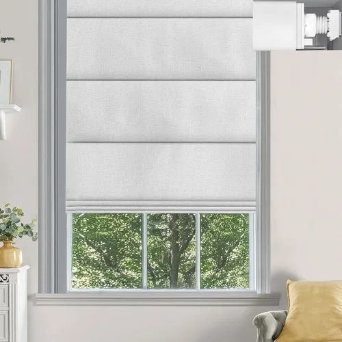 Vista 17 de Changshade Persianas romanas sin cordón para ventanas, sin herramientas, persianas romanas de tamaño personalizado, filtro de luz, persianas Beige