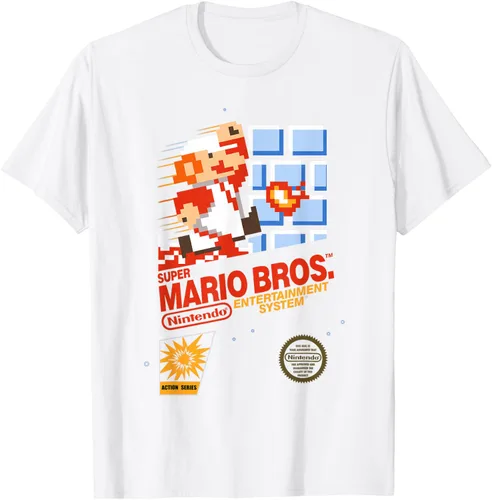 Vista 18 de Super Mario Dashin - Camiseta gráfica de acción, ajuste clásico, cuello redondo, color negro