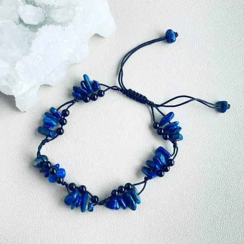 Vista 3 de Jewever Tobillera de ágata negra natural en capas, con cuentas de piedras reales, pulseras de tobillo reales para mujer, cristales curativos