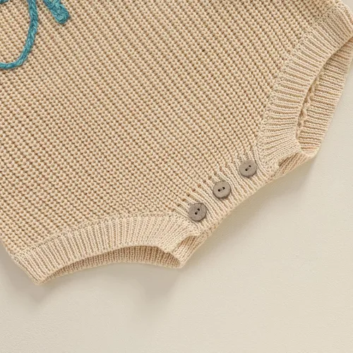 Vista 5 de Mameluco de punto unisex para bebé niña y niño, mameluco de gran tamaño, lindo traje de primer cumpleaños, ropa de otoño e invierno