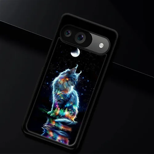 Vista 1728 de Compatible con Google Pixel 4A 5G Mobile Case Creative Acrylic Panel trasero Silicona Protección Grip especialmente diseñado para Google Pixel 4A 5G