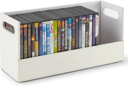 Vista 8 de Stock Your Home caja de almacenamiento de DVD, organizador de estante de películas para Blu-Ray, estuches de videojuegos, CDs, soporte para cintas