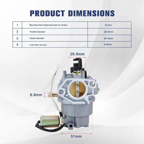Vista 5 de Powtol 951-05149 Carburador compatible con LT4200 Craftsman T1000 T1200 R1000 Cub C-adet CC30 CC760ES MTD 4P90F 4P90HUA 4P90HUB 4P90HUB 4P90HUC