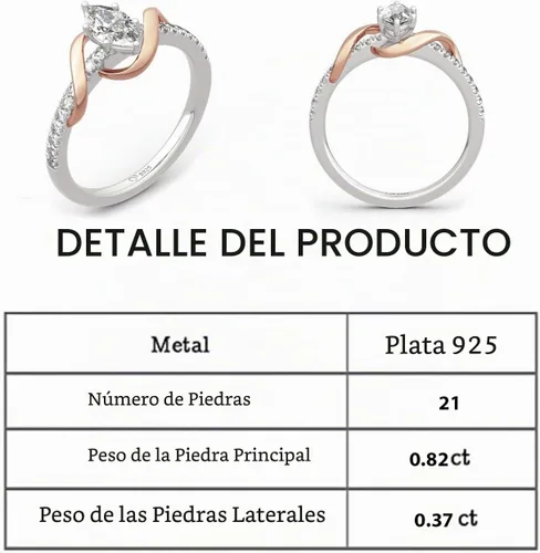 Vista 2 de Jeulia "An Encounter with Myself - Anillo de plata de ley de corte marquesa, anillo de compromiso de aniversario, regalo del día de San Valentín