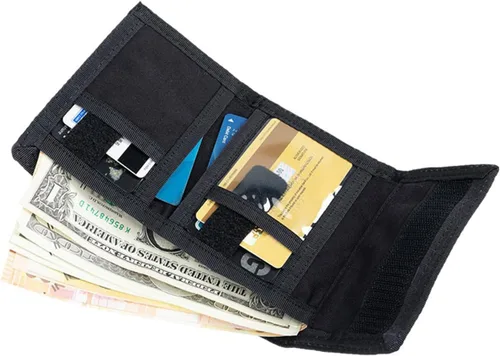 Vista 3 de EXCELLENT ELITE SPANKER Billetera de nailon triple para hombre, tarjetero táctico militar con bolsillo para monedas, cartera para exteriores