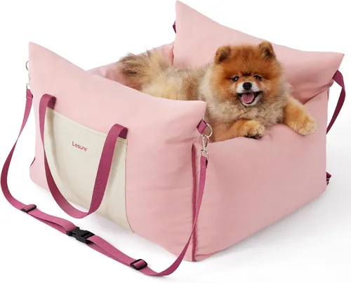 Vista 12 de Lesure Asiento de Coche Elevador para Perros Pequeños - Asiento de Coche Impermeable para Perros con Bolsillos de Almacenamiento, Correa