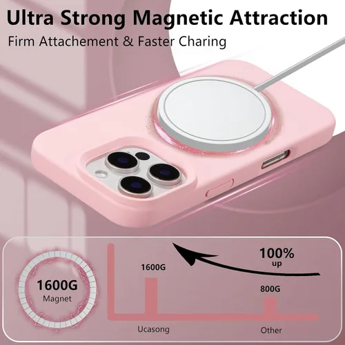 Vista 235 de Funda magnética de silicona para iPhone 13 Pro, color blanco antiguo [Compatible con Magsafe] [Forro de microfibra suave antiarañazos], funda