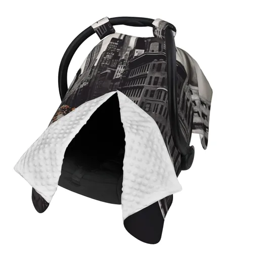 Vista 2 de Funda de toldo para asiento de automóvil para bebé, suave y transpirable, fundas de lactancia materna, multiuso, cochecito, sombra para recién