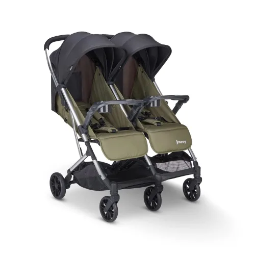 Vista 11 de Joovy Kooper RS2 - Cochecito doble ligero de viaje con bandejas dobles para aperitivos, plegado con una sola mano, asientos reclinables