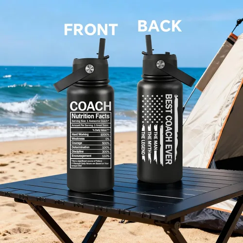 Vista 4 de Regalos de entrenador para hombres, baloncesto, fútbol, béisbol, softbol, gimnasia, danza, natación, entrenadores de natación, regalos - Botella