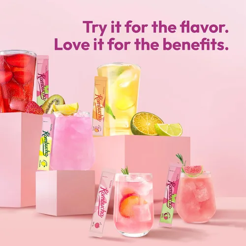 Vista 4 de TEAZEN Kombucha Sunset Bliss - Paquete variado de hidratación – 20 paquetes, 5 sabores