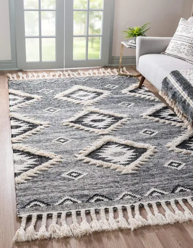 Vista 16 de Unique Loom Mesa Collection - Alfombra de área - Papago (2 pies 2 pulgadas x 6 pies 1 pulgada, carbón/gris)