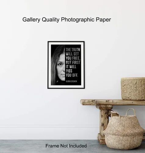 Vista 8 de Gloria Steinem, decoración de habitación para mujer, decoración de pared para el hogar, dormitorio, regalo feminista para ella, novia, esposa, gay