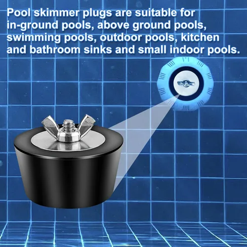 Vista 4 de Pool chill Plug tapón de goma de 2.5 pulgadas con tornillos de acero inoxidable, pernos de acero inoxidable, goma resistente