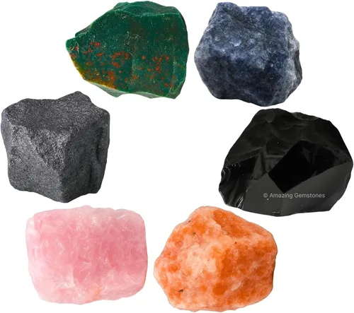 Vista 35 de Amazing Gemstone Cristales para manifestación de ansiedad, juego de 6 cristales curativos de amatista, sodalita, labradorita, angelita, granate