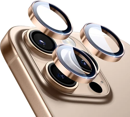 Vista 10 de ESR Protector de lente de cámara para iPhone 15 Pro Max/15 Pro/14 Pro Max/14 Pro, protector de lente individual HD ultra resistente, vidrio templado