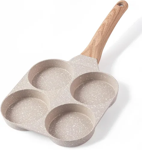 Vista 8 de CAROTE Sartén antiadherente de granito para huevos de 4 tazas, color negro