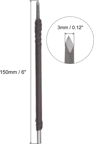 Vista 2 de uxcell Cuchillo para tallar cinceles de madera, punta angular de carburo de tungsteno de 0.118 in, herramienta de mano para carpintería, Graver