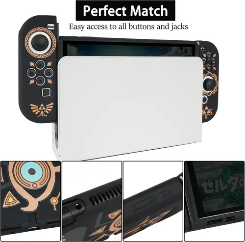 Vista 3 de TIKOdirect Funda acoplable compatible con Nintendo Switch OLED 2021, cubierta protectora suave de protección completa para Nintendo Switch OLED
