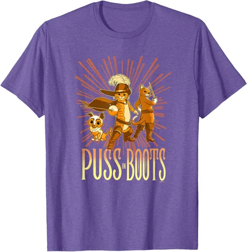 Vista 6 de DreamWorks Puss in Boots: The Last Wish Cat Trio Poster - Camiseta pequeña Negro