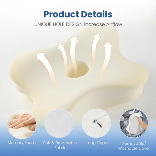 Vista 9 de JINXIA Almohada de rodilla para dormir de lado, cómoda almohada de espuma viscoelástica para dormir de lado, almohada para dormir entre piernas