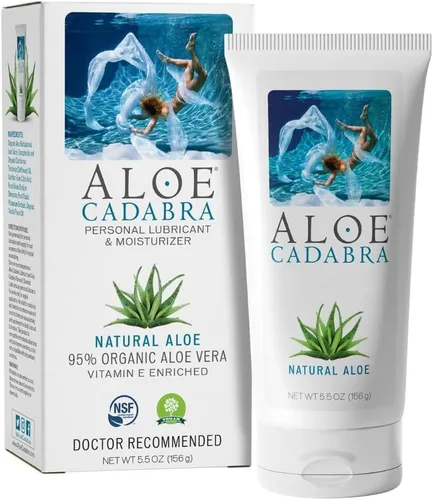 Vista 6 de Aloe Cadabra Lubricante personal a base de agua natural e hidratante vaginal, lubricante de aloe orgánico para hombres, mujeres y parejas,