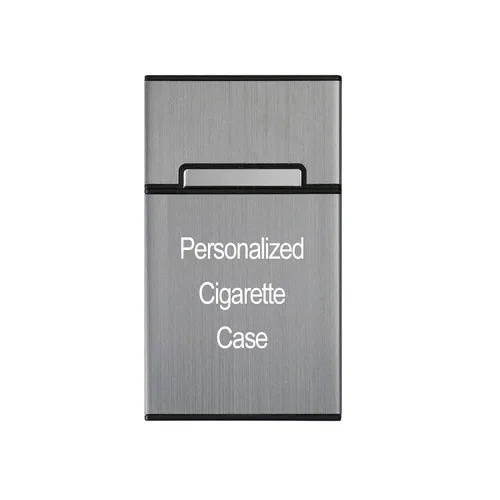 Vista 2 de Estuche de cigarrillos personalizado para mujer, soporte de cigarrillos de aleación de metal personalizado, regalo único para hombres, 4.15 x 2.4 x