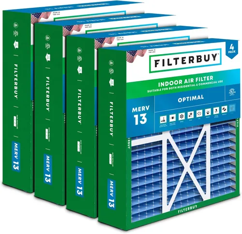 Vista 13 de Filterbuy Filtro de aire 10x17x2 MERV 13 Defensa Óptima contra Humo y Alergias (Paquete de 4), Filtros Exteriores Plisados Electrostáticos