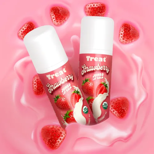 Vista 4 de TREAT BEAUTY Bálsamo labial orgánico de fresa, 0.5 onzas