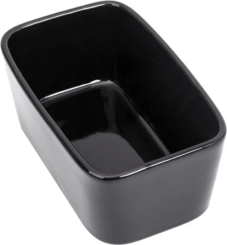 Vista 2 de Mantequillera con tapa y cuchillo, recipiente de cerámica para mantequilla con tapa de bambú para encimera, platos de mantequilla más grandes