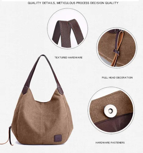 Vista 5 de TCHH-DayUp Hobo - Bolsos para mujer, bolsos grandes de lona, bolsos de algodón, bolsos