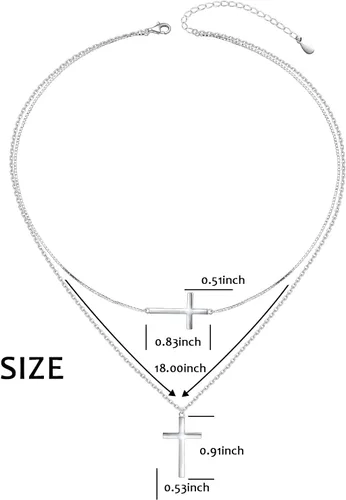 Vista 7 de Collar con colgante de cruz de fe de plata esterlina S925, regalo de joyería cristiana para mujer