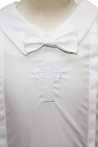 Vista 3 de Trajes de bautismo para niños, Traje de bautizo para bebé, Ropa de mameluco de algodón bautismal - Ropa de Bautizo para Niño Bebe