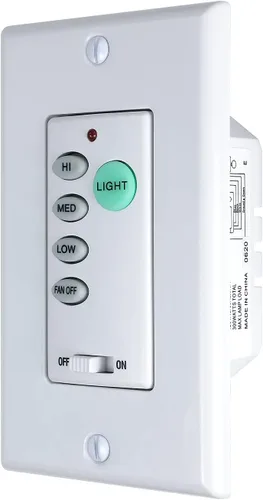 Vista 2 de Control de ventilador de techo universal UC9050T de 3 velocidades con control de pared montado, regulación de gama completa CHQ9051T
