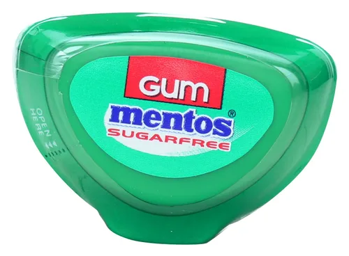 Vista 6 de MENTOS Goma de mascar pura y fresca sin azúcar con xilitol, menta verde, no se derrite, botella de 15 piezas