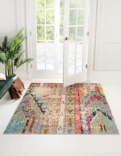Vista 11 de Unique Loom Sedona Collection - Alfombra Yosemite (redonda, 5 pies 1 pulgada, multicolor)