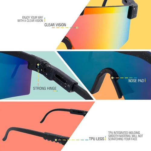 Vista 4 de Lentes de sol polarizados para hombres y mujeres lentes de protección UV para deportes al aire libre lentes polarizados de seguridad ligeros
