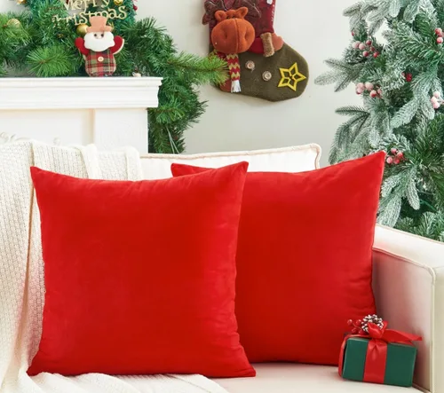 Vista 12 de Juego de 2 fundas de almohada decorativas de terciopelo de 16 x 16 pulgadas, fundas de almohada negras suaves para sofá, cama, sala de estar