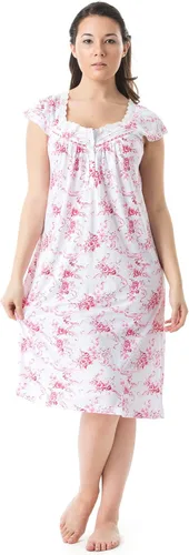 Vista 5 de Casual Nights Camisón de encaje floral con mangas casquillo para mujer