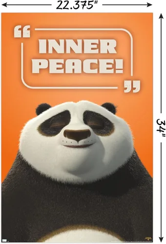 Vista 3 de Kung Fu Panda 4 - Póster de pared de paz interior, 34 pulgadas de largo x 22.4 pulgadas de ancho, versión sin marco