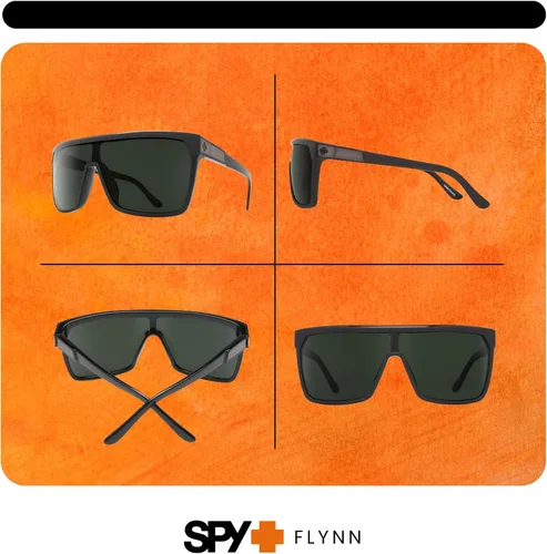 Vista 3 de SPY FLYNN - Gafas de sol cuadradas para hombre + paquete con kit de gafas de diseñador iWear