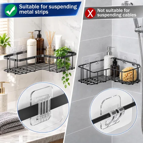 Vista 4 de 6 Pack Shower Caddy Adhesive Replacement, No Drilling Shower Shelf Adhesive