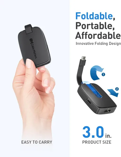 Vista 6 de Cable Matters Hub USB C DisplayPort 1.4 de 4K a 240Hz con carga de 100 W, compatible con 8K @60Hz, HDR (USB C a DisplayPort Hub) Compatible