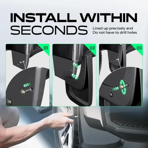 Vista 9 de YHTAUTO Protectores contra salpicaduras de repuesto para Ford Explorer 2011-2018, accesorios para guardabarros para automóvil, protector de rueda