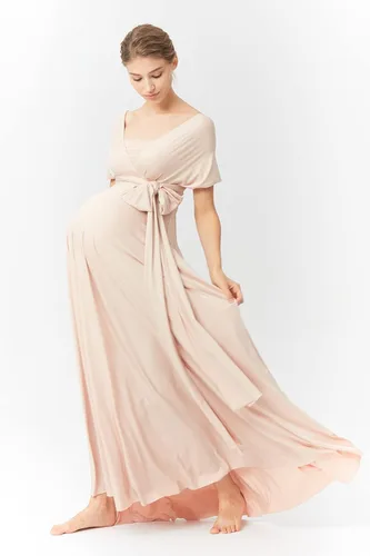 Vista 5 de Vestido de maternidad para sesión de fotos, vestido de baby shower, vestido de maternidad de talla grande, vestido largo infinito, vestido