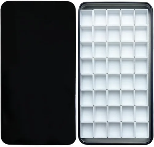 Vista 39 de FCLUB Paleta de latas de acuarela con 20 bandejas vacías completas con rayas magnéticas DIY tu kit de acuarela de viaje