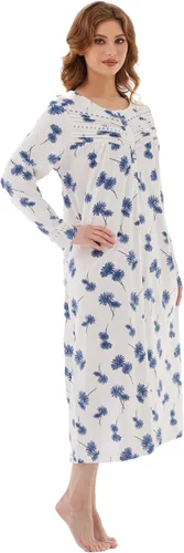 Vista 5 de Keyocean. - Camisón largo para mujer, de algodón, suave, ligero, ropa de dormir y de descanso para el verano.
