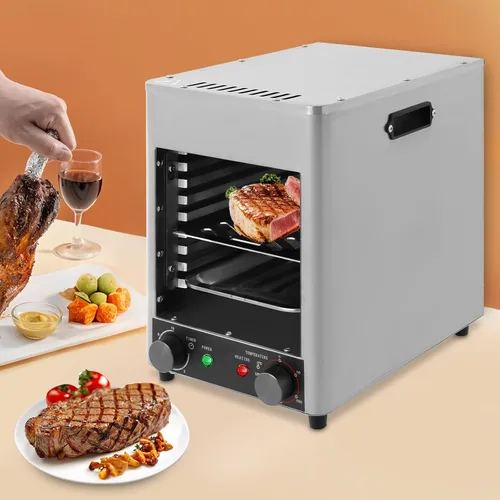 Vista 4 de Asador eléctrico para carnes, parrilla eléctrica de 30-1500 °F, parrilla eléctrica portátil de acero inoxidable, parrilla de carne de mesa